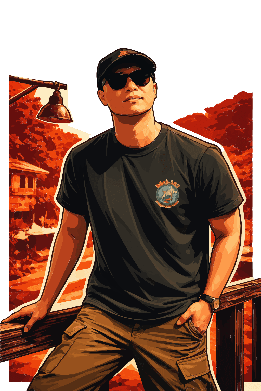 Portable telephone product illustration